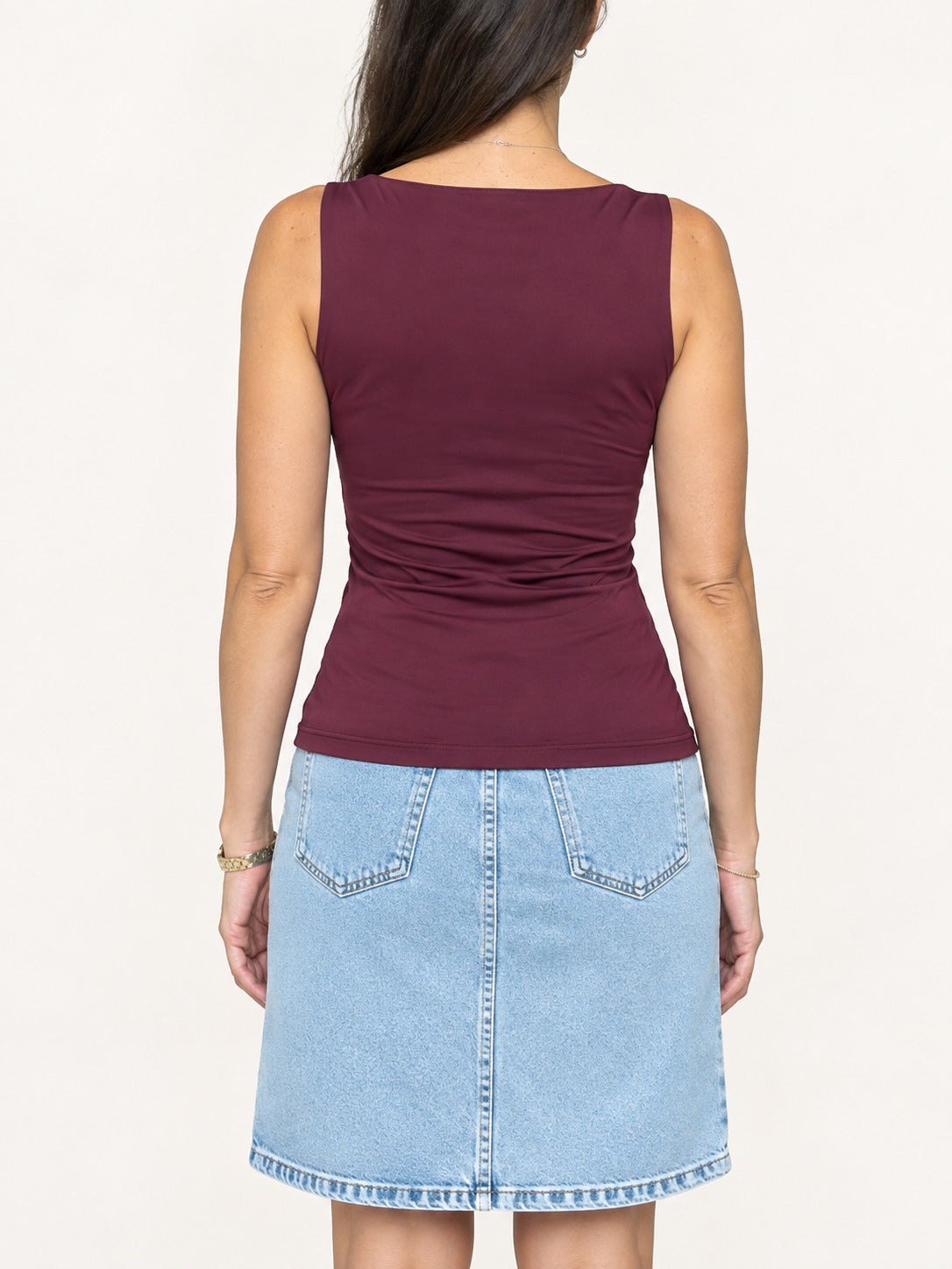 Square Neck Double-Layer Top