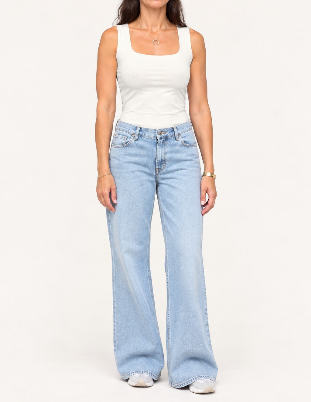 Square Neck Double-Layer Top