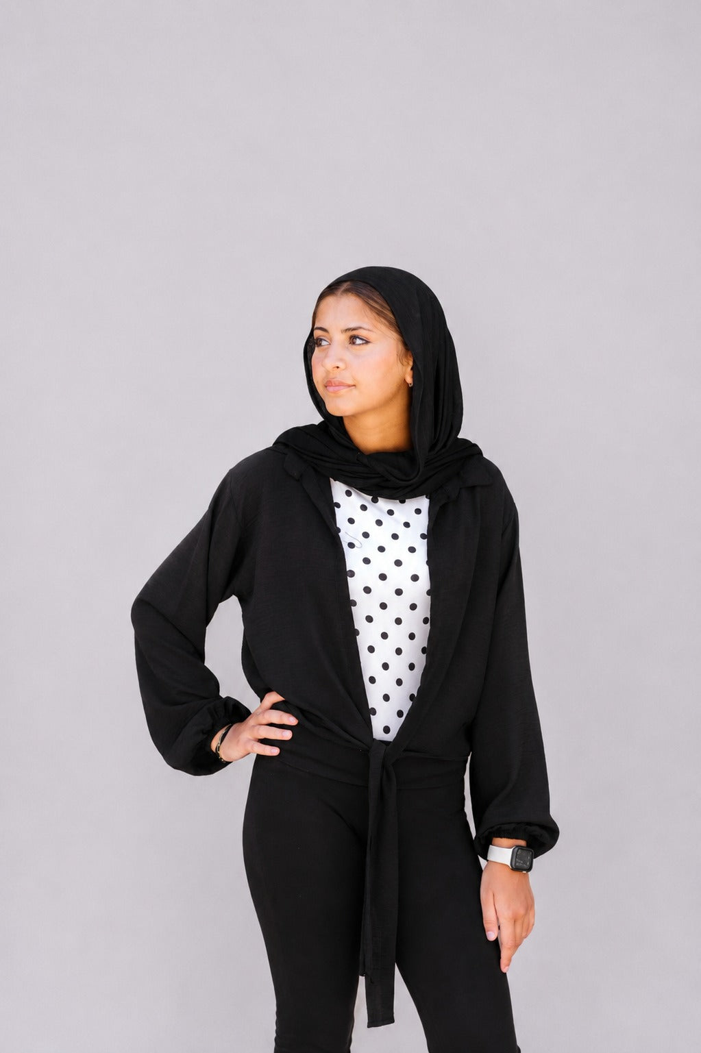 White Polka Dot Boat Neck Top