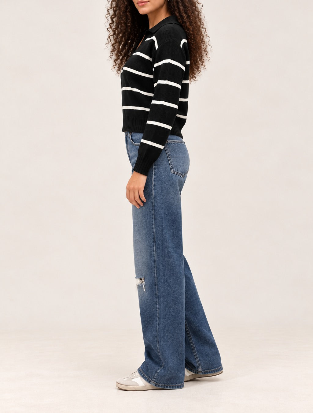 Midnight Stripe Knit Sweater