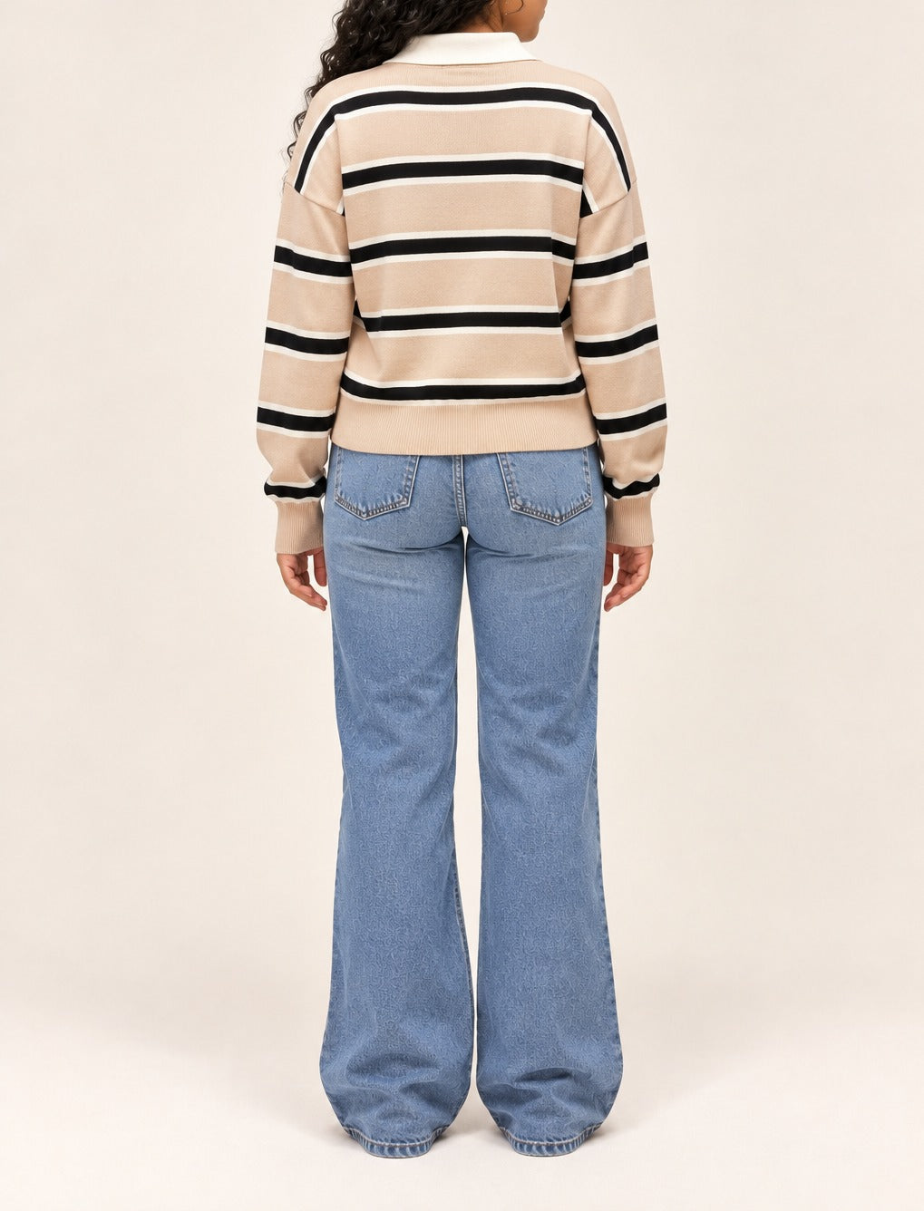 Sandstone Striped Knit Polo