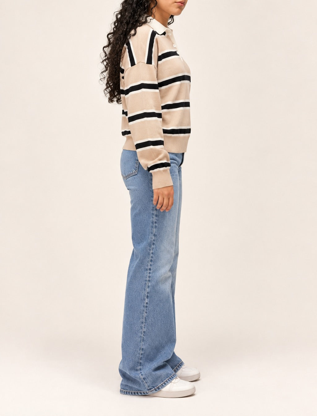 Sandstone Striped Knit Polo