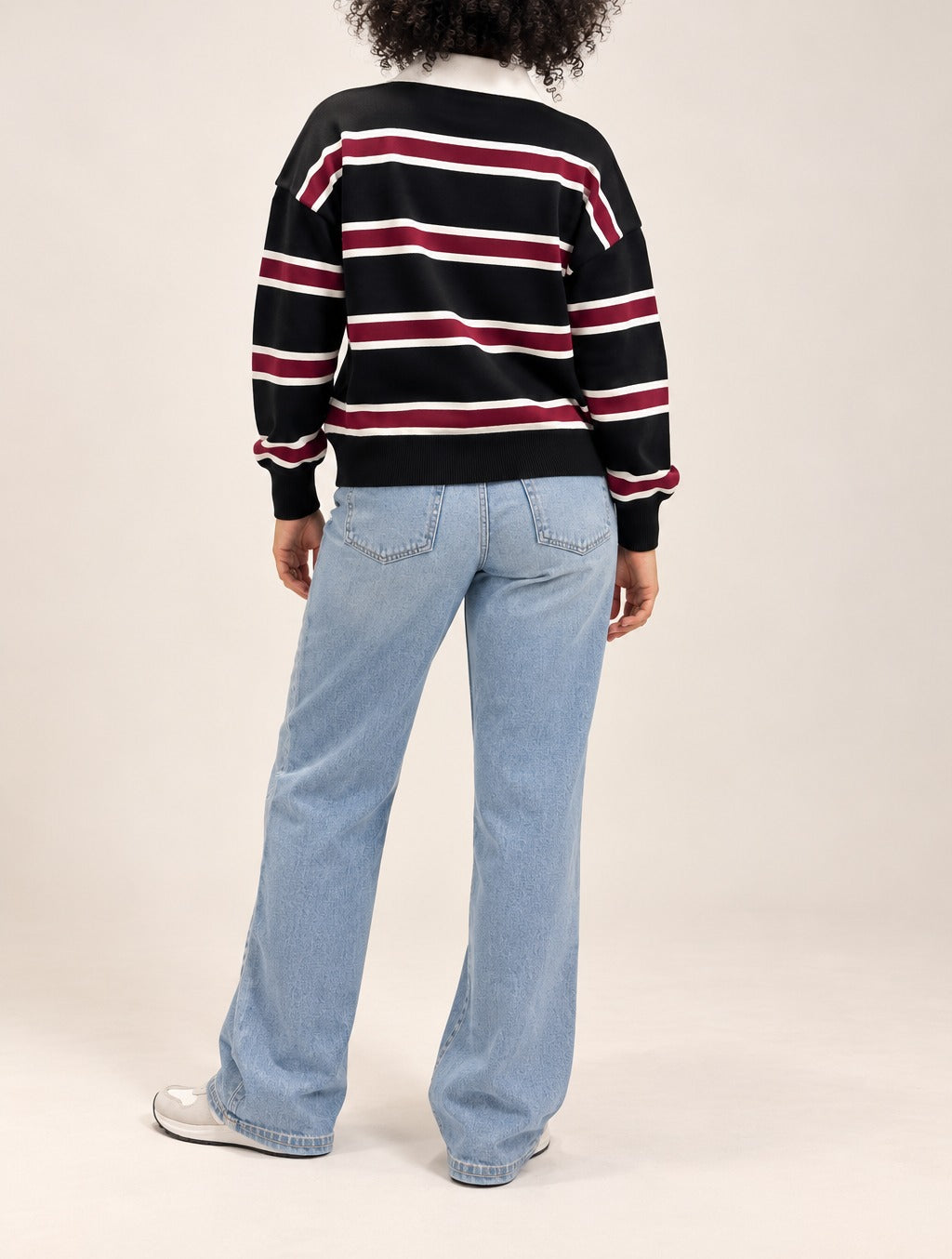 Black, Burgundy & Ivory Knit Polo