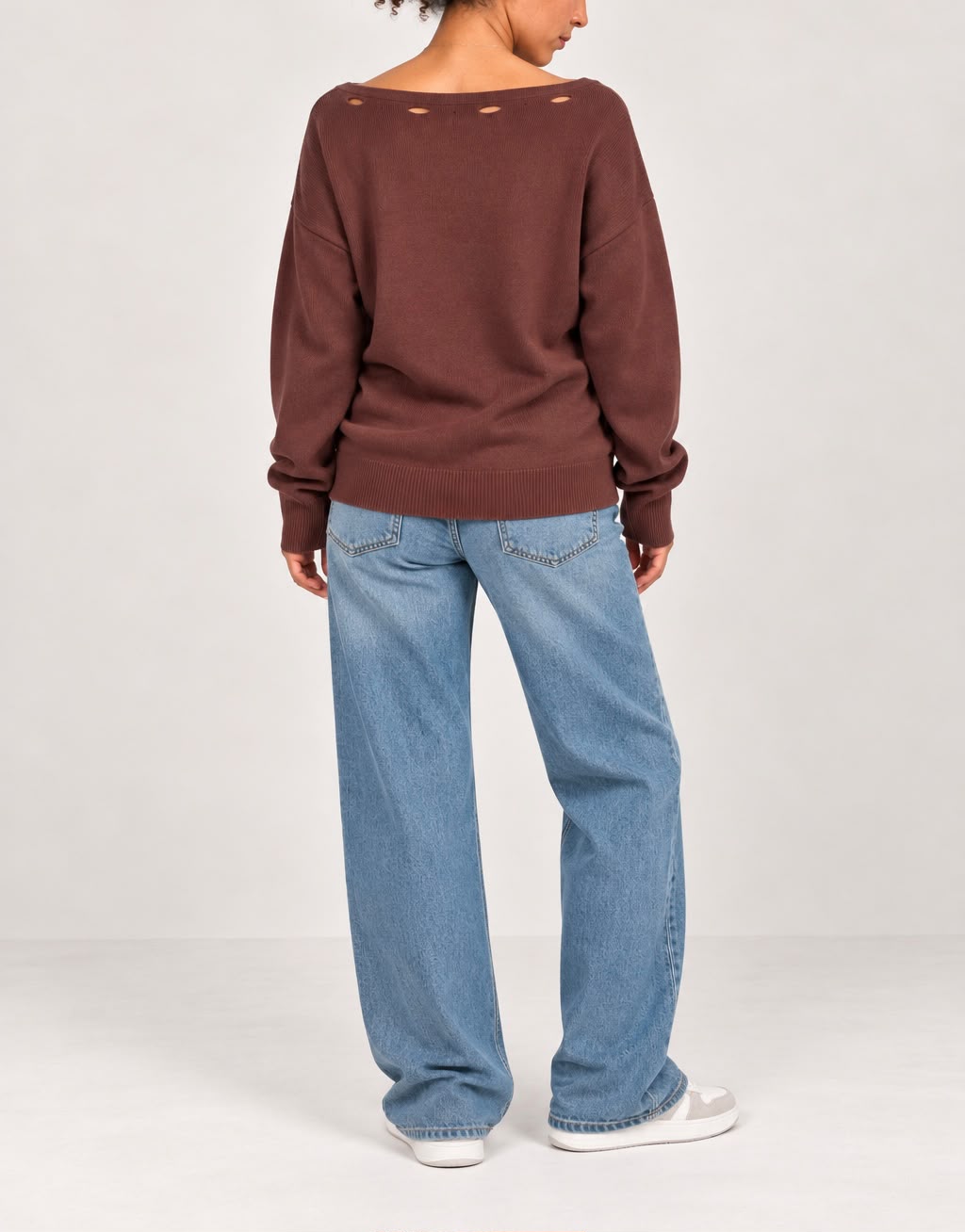 Dusty Burgundy Brown Knit Sweater